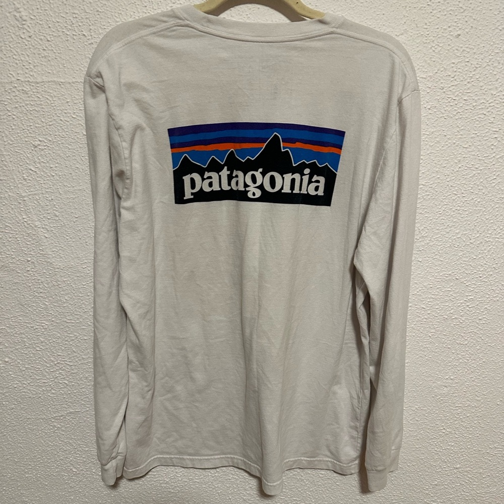Patagonia Shirt Mens Large White Regular Fit Long Sleeve Outdoor crew neck